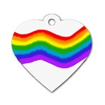 Watercolour Rainbow Colours Dog Tag Heart (Two Sides) Front