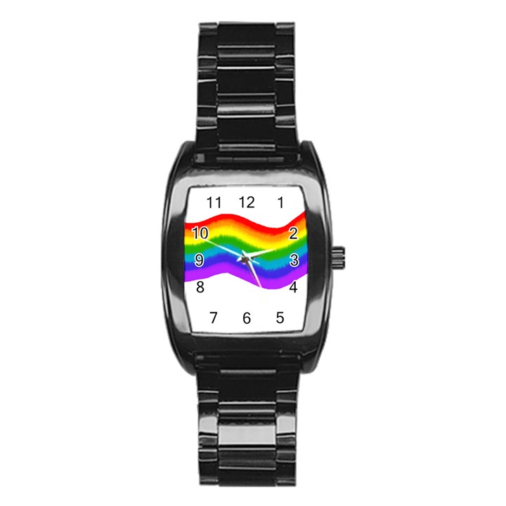 Watercolour Rainbow Colours Stainless Steel Barrel Watch