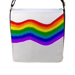 Watercolour Rainbow Colours Flap Messenger Bag (l)  by Nexatart