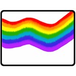 Watercolour Rainbow Colours Double Sided Fleece Blanket (Large)  80 x60  Blanket Front