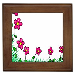 Floral Doodle Flower Border Cartoon Framed Tiles