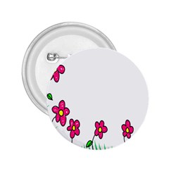 Floral Doodle Flower Border Cartoon 2.25  Buttons