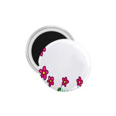 Floral Doodle Flower Border Cartoon 1.75  Magnets