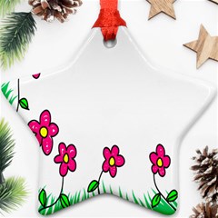 Floral Doodle Flower Border Cartoon Ornament (Star)