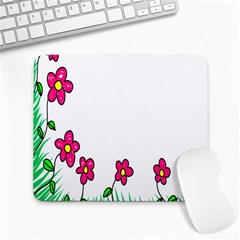 Floral Doodle Flower Border Cartoon Large Mousepads