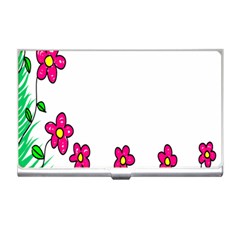 Floral Doodle Flower Border Cartoon Business Card Holders