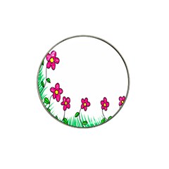 Floral Doodle Flower Border Cartoon Hat Clip Ball Marker (4 pack)