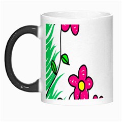 Floral Doodle Flower Border Cartoon Morph Mugs