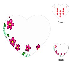 Floral Doodle Flower Border Cartoon Playing Cards (Heart) 