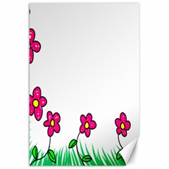 Floral Doodle Flower Border Cartoon Canvas 20  x 30  