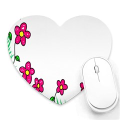 Floral Doodle Flower Border Cartoon Heart Mousepads