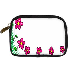 Floral Doodle Flower Border Cartoon Digital Camera Cases