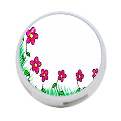 Floral Doodle Flower Border Cartoon 4-Port USB Hub (Two Sides) 