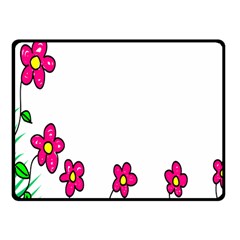 Floral Doodle Flower Border Cartoon Fleece Blanket (Small)