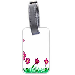 Floral Doodle Flower Border Cartoon Luggage Tags (one Side)  by Nexatart