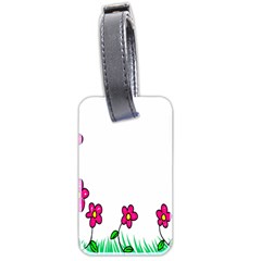 Floral Doodle Flower Border Cartoon Luggage Tags (Two Sides)