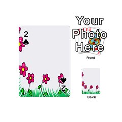 Floral Doodle Flower Border Cartoon Playing Cards 54 (Mini) 