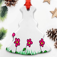 Floral Doodle Flower Border Cartoon Ornament (Christmas Tree) 