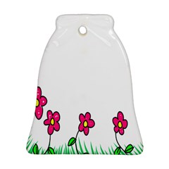 Floral Doodle Flower Border Cartoon Ornament (Bell)