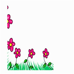 Floral Doodle Flower Border Cartoon Small Garden Flag (two Sides) by Nexatart