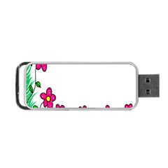 Floral Doodle Flower Border Cartoon Portable USB Flash (Two Sides)