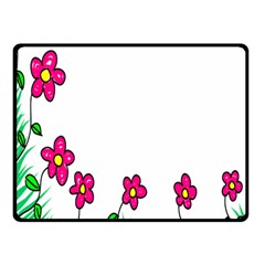 Floral Doodle Flower Border Cartoon Double Sided Fleece Blanket (Small) 