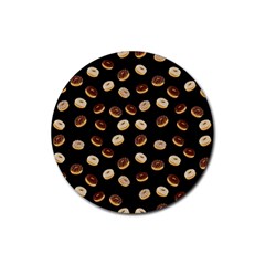 Donuts Pattern Rubber Round Coaster (4 Pack)  by Valentinaart