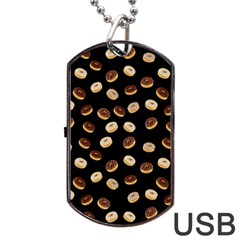 Donuts Pattern Dog Tag Usb Flash (two Sides) by Valentinaart