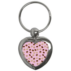 Donuts Pattern Key Chains (heart)  by Valentinaart