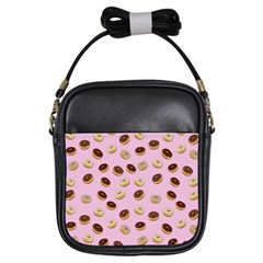 Donuts Pattern Girls Sling Bags by Valentinaart