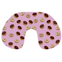 Donuts Pattern Travel Neck Pillows by Valentinaart