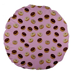 Donuts Pattern Large 18  Premium Flano Round Cushions by Valentinaart