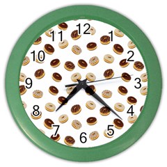 Donuts Pattern Color Wall Clocks by Valentinaart