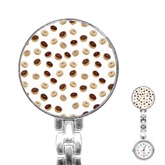 Donuts Pattern Stainless Steel Nurses Watch by Valentinaart