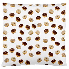 Donuts Pattern Large Flano Cushion Case (one Side) by Valentinaart