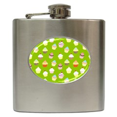 Cupcakes Pattern Hip Flask (6 Oz) by Valentinaart