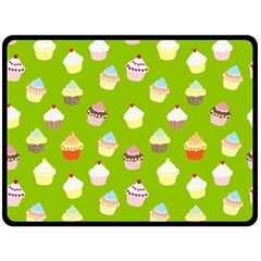 Cupcakes Pattern Fleece Blanket (large)  by Valentinaart