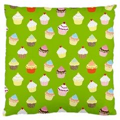 Cupcakes Pattern Large Cushion Case (one Side) by Valentinaart