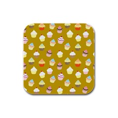 Cupcakes Pattern Rubber Square Coaster (4 Pack)  by Valentinaart