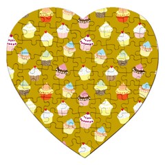 Cupcakes Pattern Jigsaw Puzzle (heart) by Valentinaart