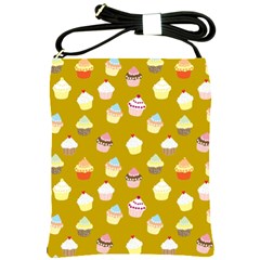 Cupcakes Pattern Shoulder Sling Bags by Valentinaart