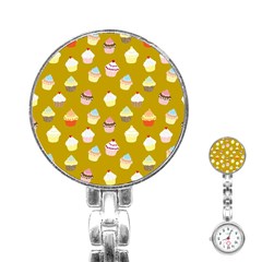 Cupcakes Pattern Stainless Steel Nurses Watch by Valentinaart