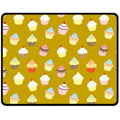 Cupcakes Pattern Double Sided Fleece Blanket (medium)  by Valentinaart