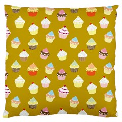 Cupcakes Pattern Large Flano Cushion Case (one Side)