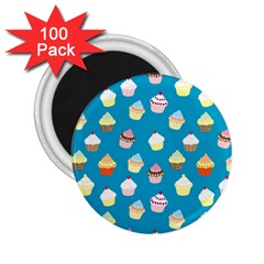 Cupcakes Pattern 2 25  Magnets (100 Pack) 