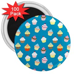 Cupcakes Pattern 3  Magnets (100 Pack) by Valentinaart