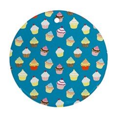 Cupcakes Pattern Round Ornament (two Sides) by Valentinaart