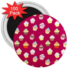 Cupcakes Pattern 3  Magnets (100 Pack) by Valentinaart