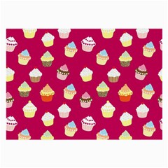 Cupcakes Pattern Large Glasses Cloth (2-side) by Valentinaart