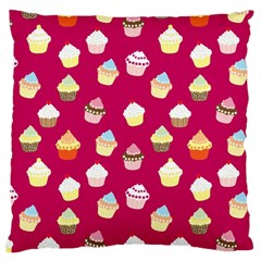 Cupcakes Pattern Large Cushion Case (one Side) by Valentinaart